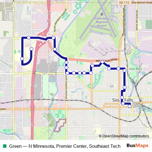 Green bus Line Map