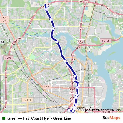 Green bus Line Map