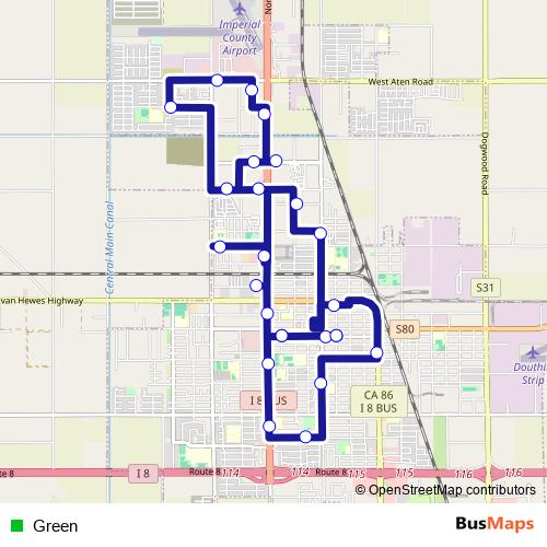 Green bus Line Map