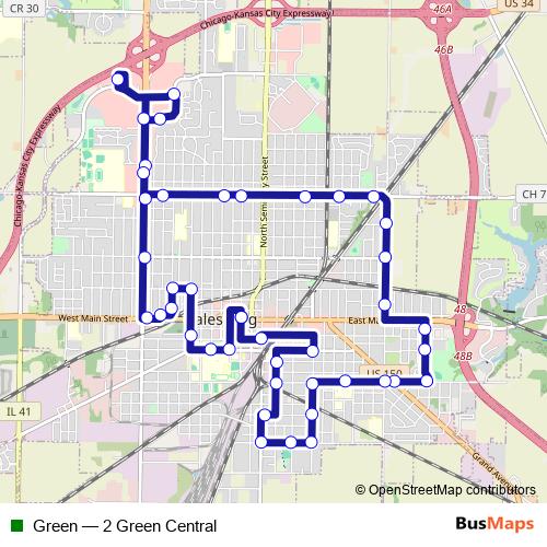 Green bus Line Map