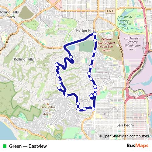 Green bus Line Map