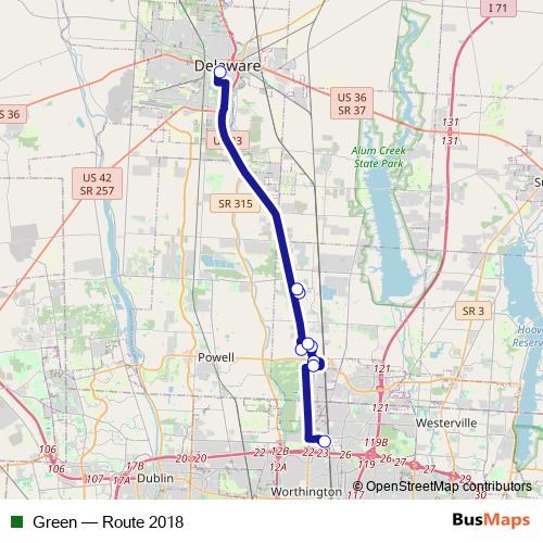 Green bus Line Map