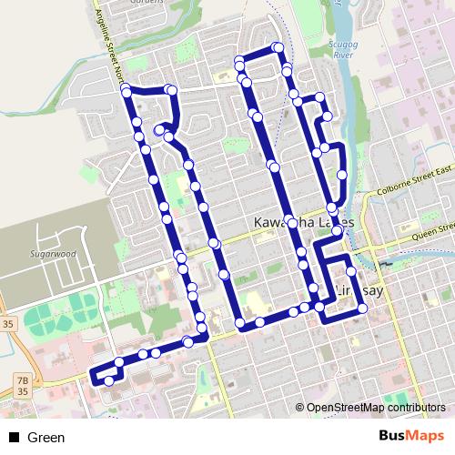 Green bus Line Map