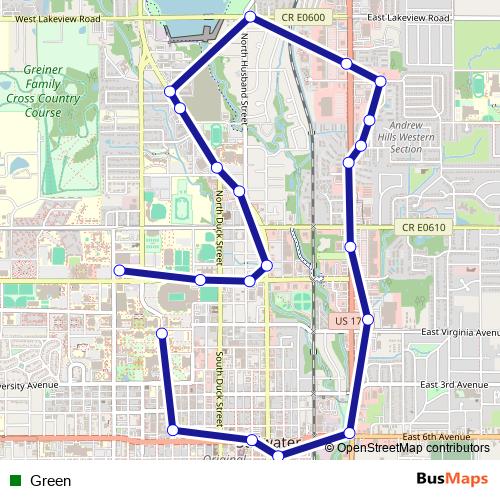 Green bus Line Map