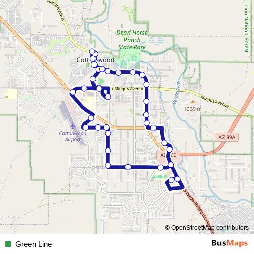 Green Line bus Line Map