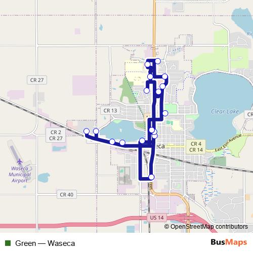 Green bus Line Map