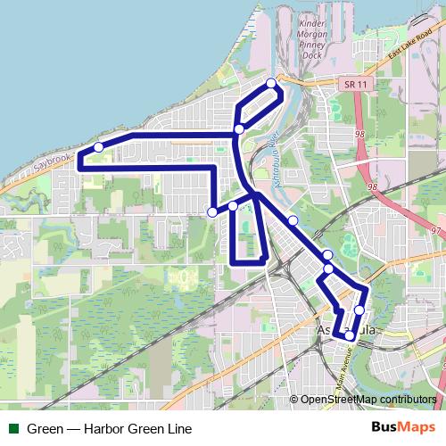 Green bus Line Map
