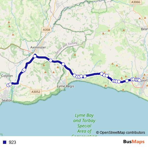 923 bus Line Map