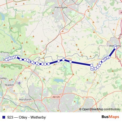 923 bus Line Map