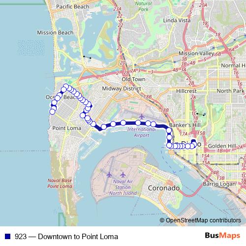 923 bus Line Map