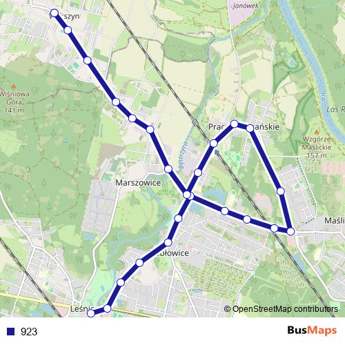 923 bus Line Map