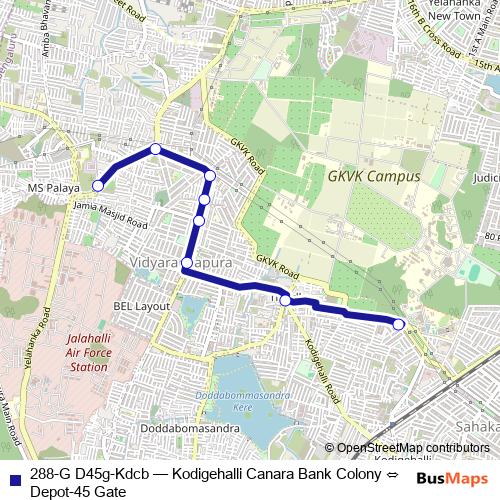 288-G D45g-Kdcb bus Line Map