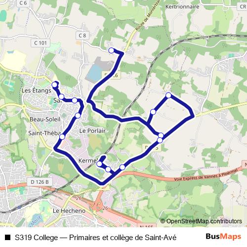 S319 College bus Line Map