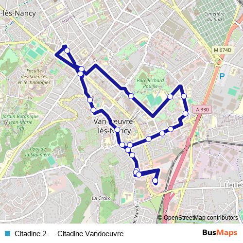 Citadine 2 bus Line Map