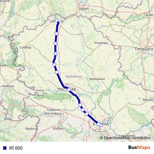 IR 650 rail Line Map