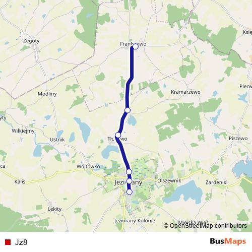 Jz8 bus Line Map