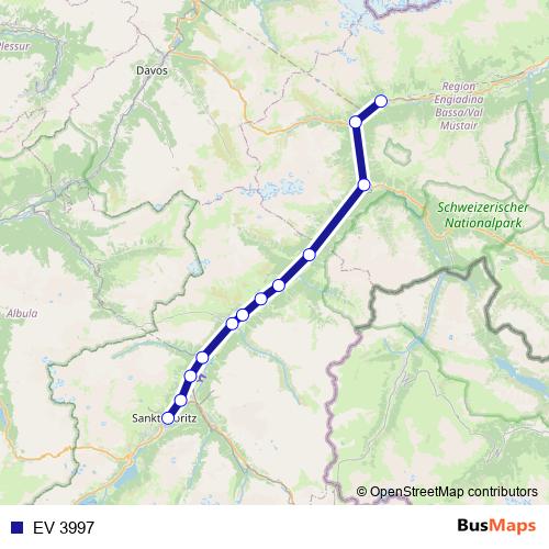 EV 3997 bus Line Map