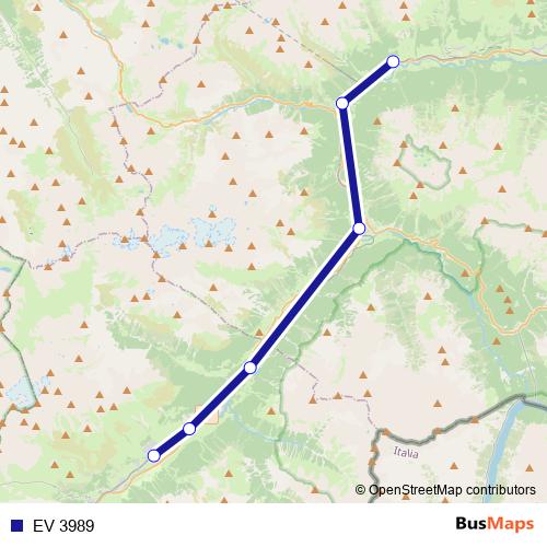EV 3989 bus Line Map