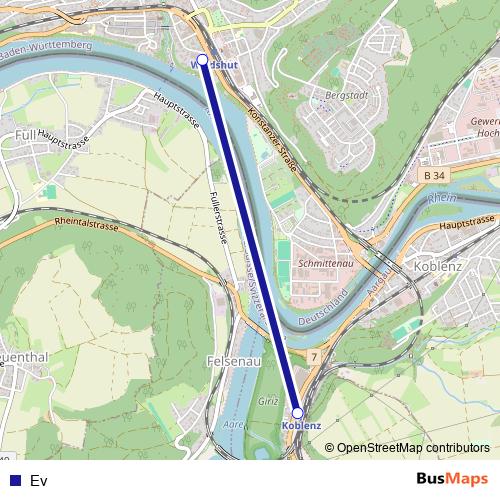 Ev bus Line Map