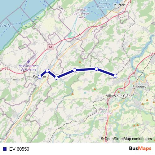 EV 60550 bus Line Map