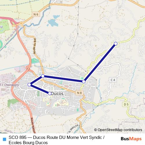 SCO 895 bus Line Map