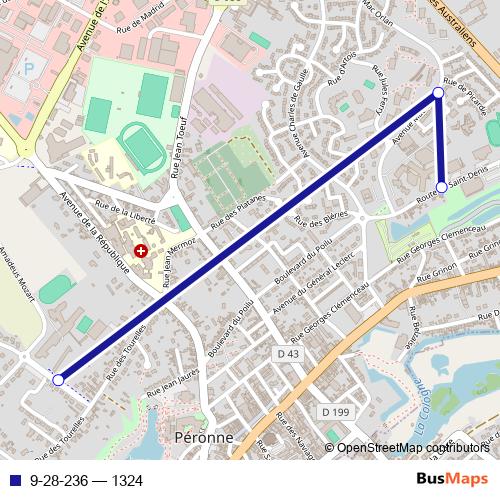 9-28-236 bus Line Map