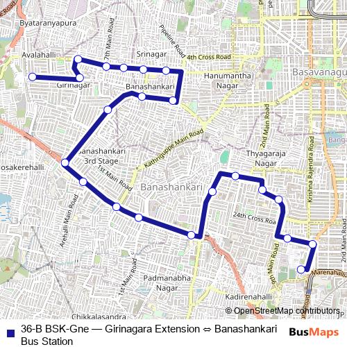 36-B BSK-Gne bus Line Map