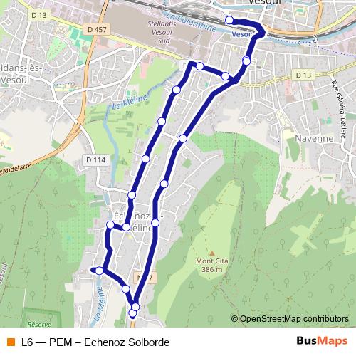 L6 bus Line Map