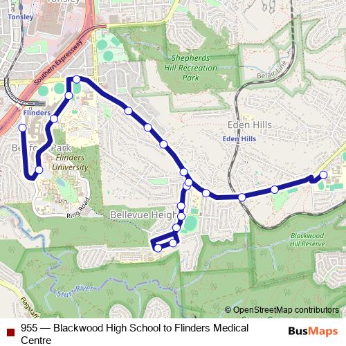 955 bus Line Map