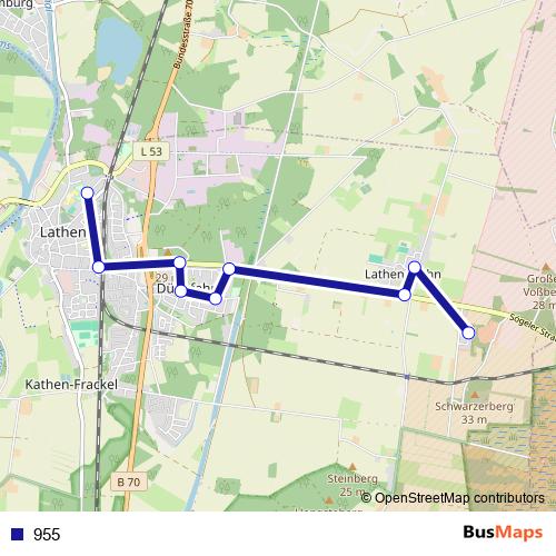 955 bus Line Map
