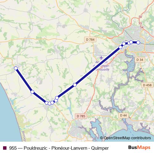 955 bus Line Map