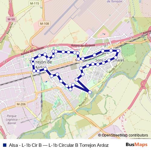 Alsa - L-1b Cir B bus Line Map