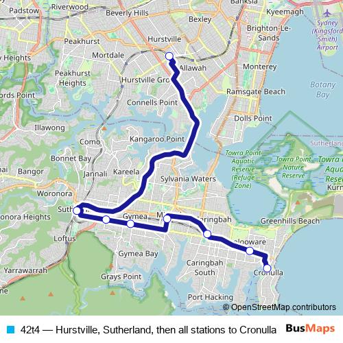 42t4 bus Line Map