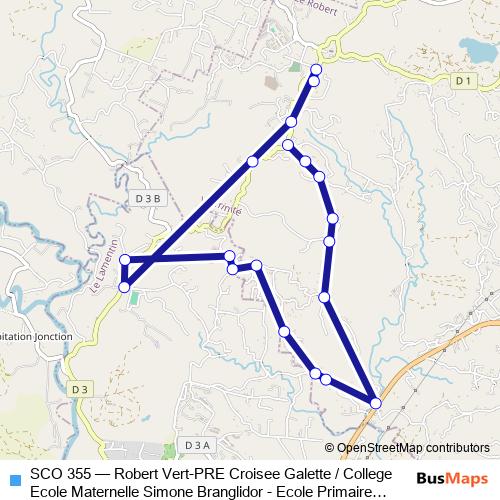 SCO 355 bus Line Map