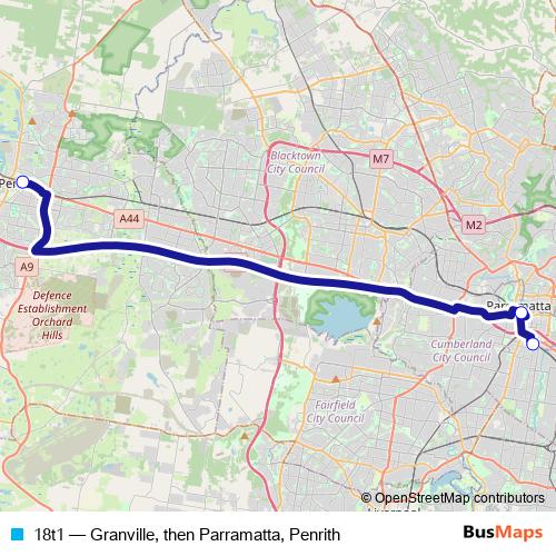 18t1 bus Line Map