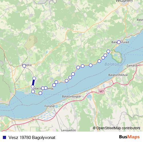 Vesz 19780 Bagolyvonat rail Line Map