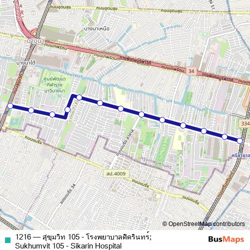 1216 bus Line Map