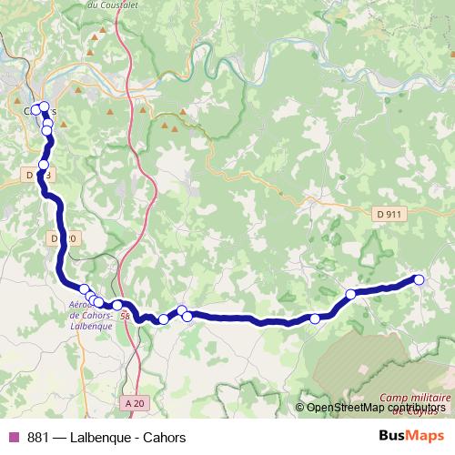 881 bus Line Map