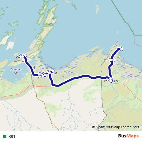881 bus Line Map