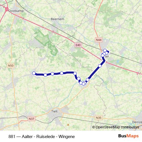 881 bus Line Map