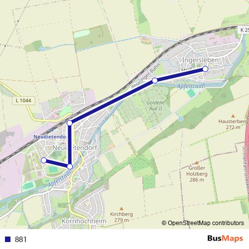 881 bus Line Map