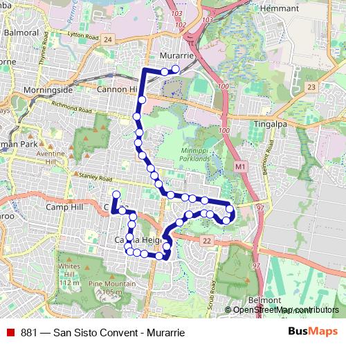 881 bus Line Map