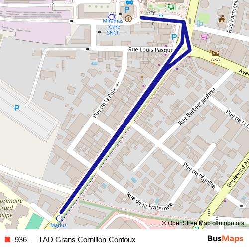 936 bus Line Map