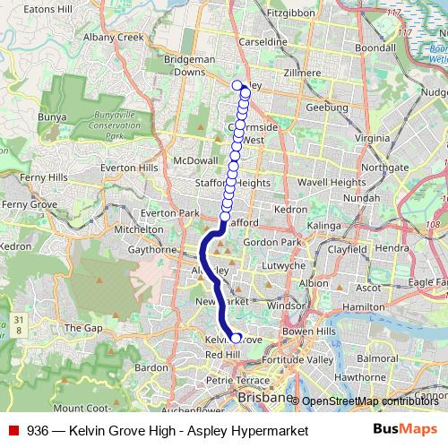 936 bus Line Map