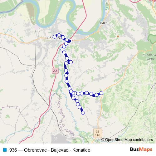 936 bus Line Map