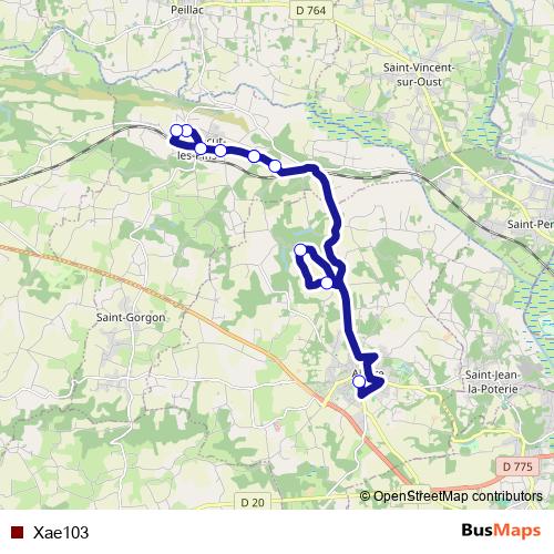 Xae103 bus Line Map