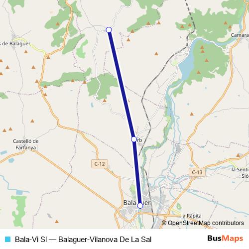 Bala-Vi Sl bus Line Map