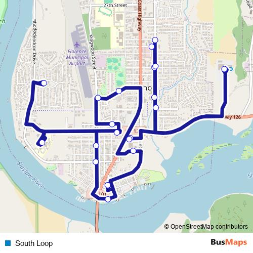South Loop bus Line Map
