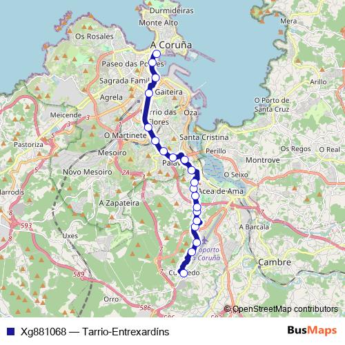 Xg881068 bus Line Map