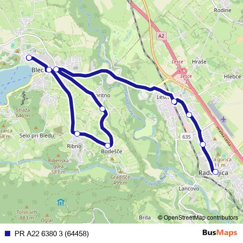 PR A22 6380 3 (64458) bus Line Map